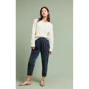 Anthropologie Pants - New Anthropologie Velvet Cropped Pants Sz S Blue Anthropologie Pants - New Anthropologie Velvet Cropped Pants Sz S Blue